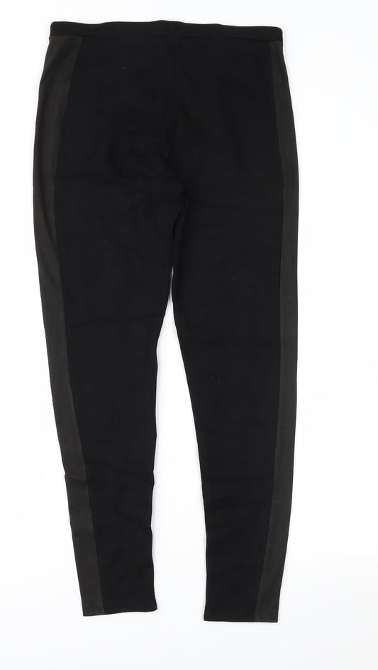 TU Womens Black Blended Fabric Carrot Leggings Size 12 L26.5 in