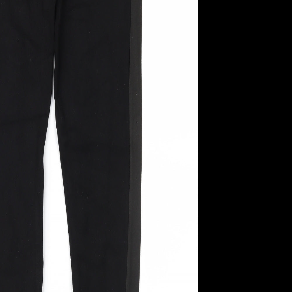 TU Womens Black Blended Fabric Carrot Leggings Size 12 L26.5 in