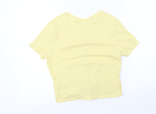 H&M Womens Yellow Basic T-Shirt Size S