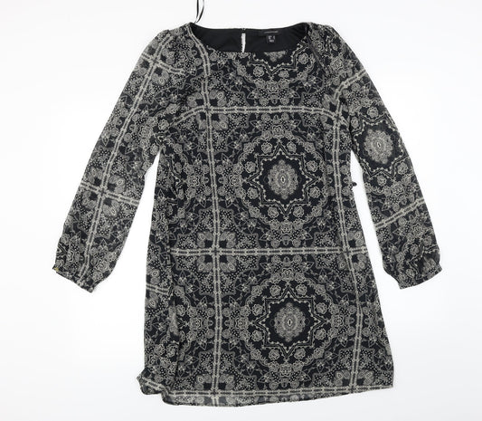 Additional front view of Atmosphere women’s black fair isle a-line, size UK 10