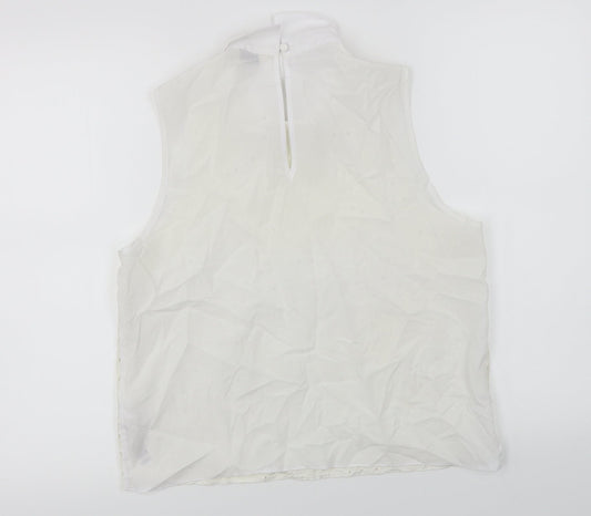 Miss Selfridge Womens Ivory Floral Basic T-Shirt Size 14