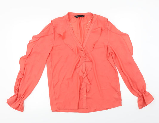 Womens UK Size 8 F&F Orange Basic Blouse