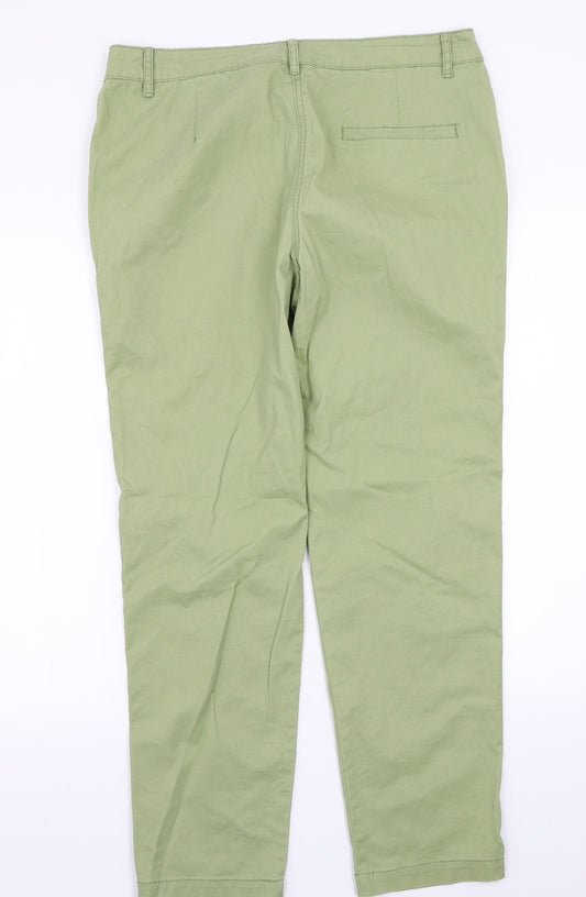 Womens UK Size 12 Papaya Regular Fit Green Trousers