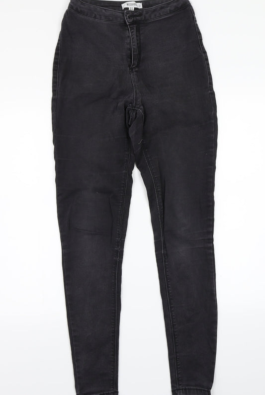 Missguided Womens Black Straight Jeans Size 10 L29 in