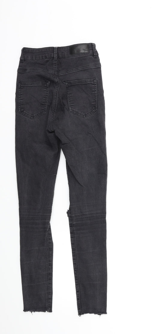 Never Denim Womens Black Denim Skinny Jeans Size XS L27 in