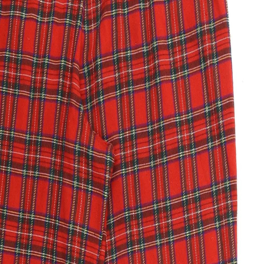 key wear Womens Red Check Trousers Size 23 in L26 in