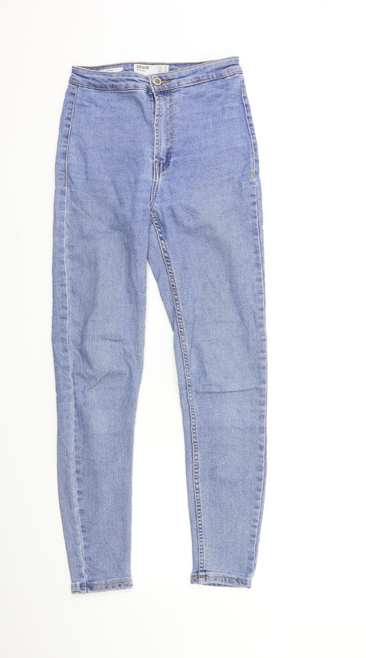 Womens UK Size 6 Bershka Regular Fit Skinny Blue Jeans