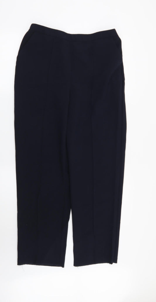 Womens UK Size 14 ISLE Regular Fit Blue Trousers