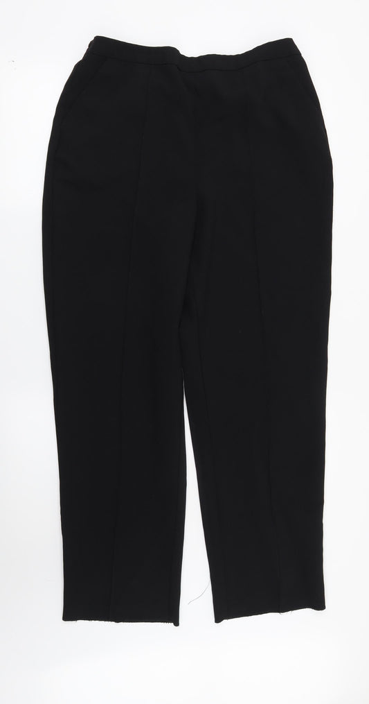 Womens UK Size 14 ISLE Regular Fit Black Trousers