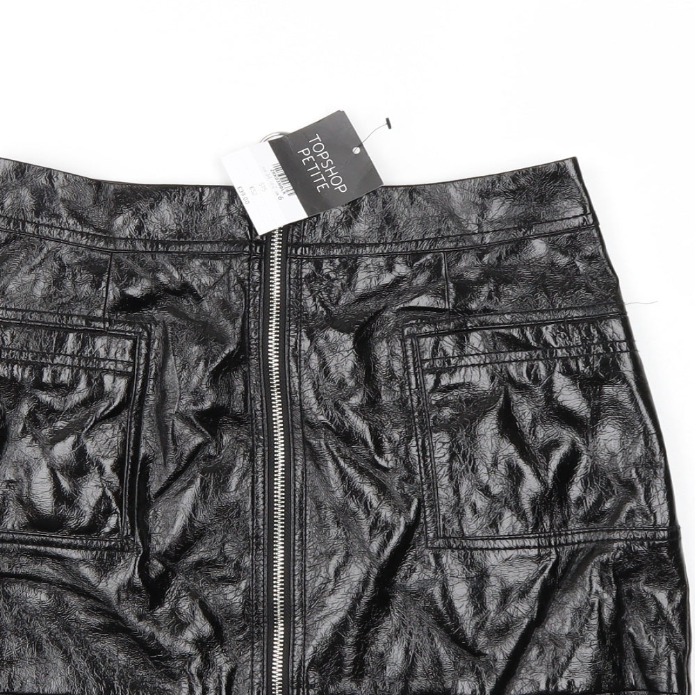 Top Shop Womens Black Mini Skirt Size 6
