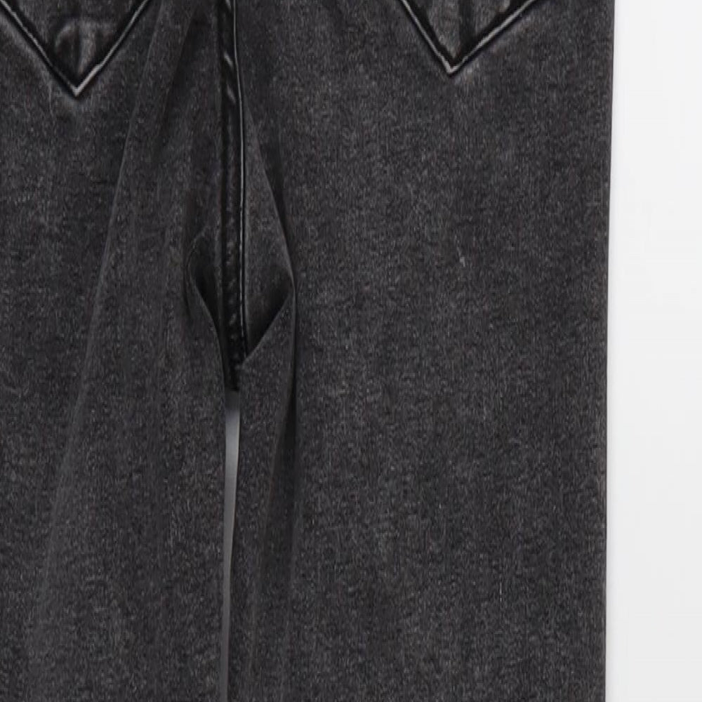 Denim & Co. Womens Black Denim Tapered Jeans Size 8 L26 in