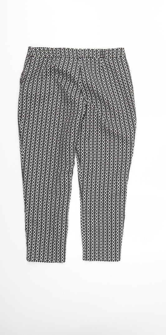 Miss Selfridge Womens Multicoloured Geometric Trousers Size 10 L25 in