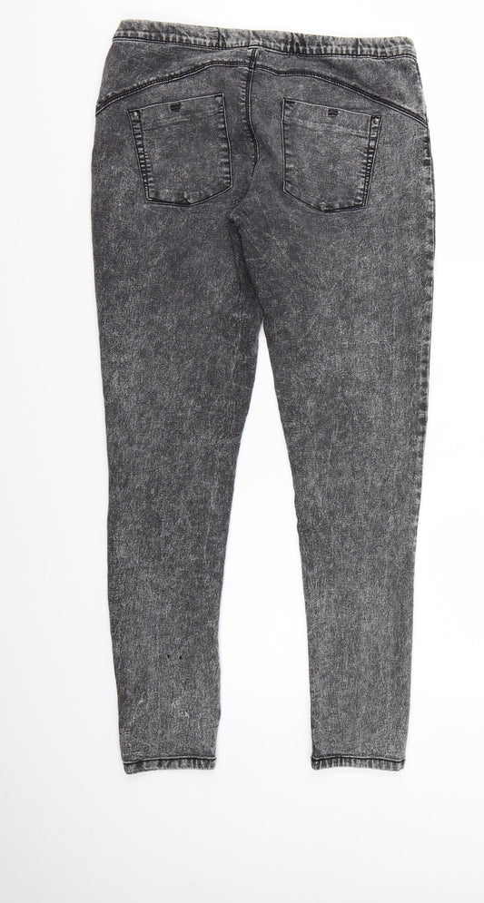 Denim & Co. Womens Black Denim Jegging Jeans Size 12 L29 in