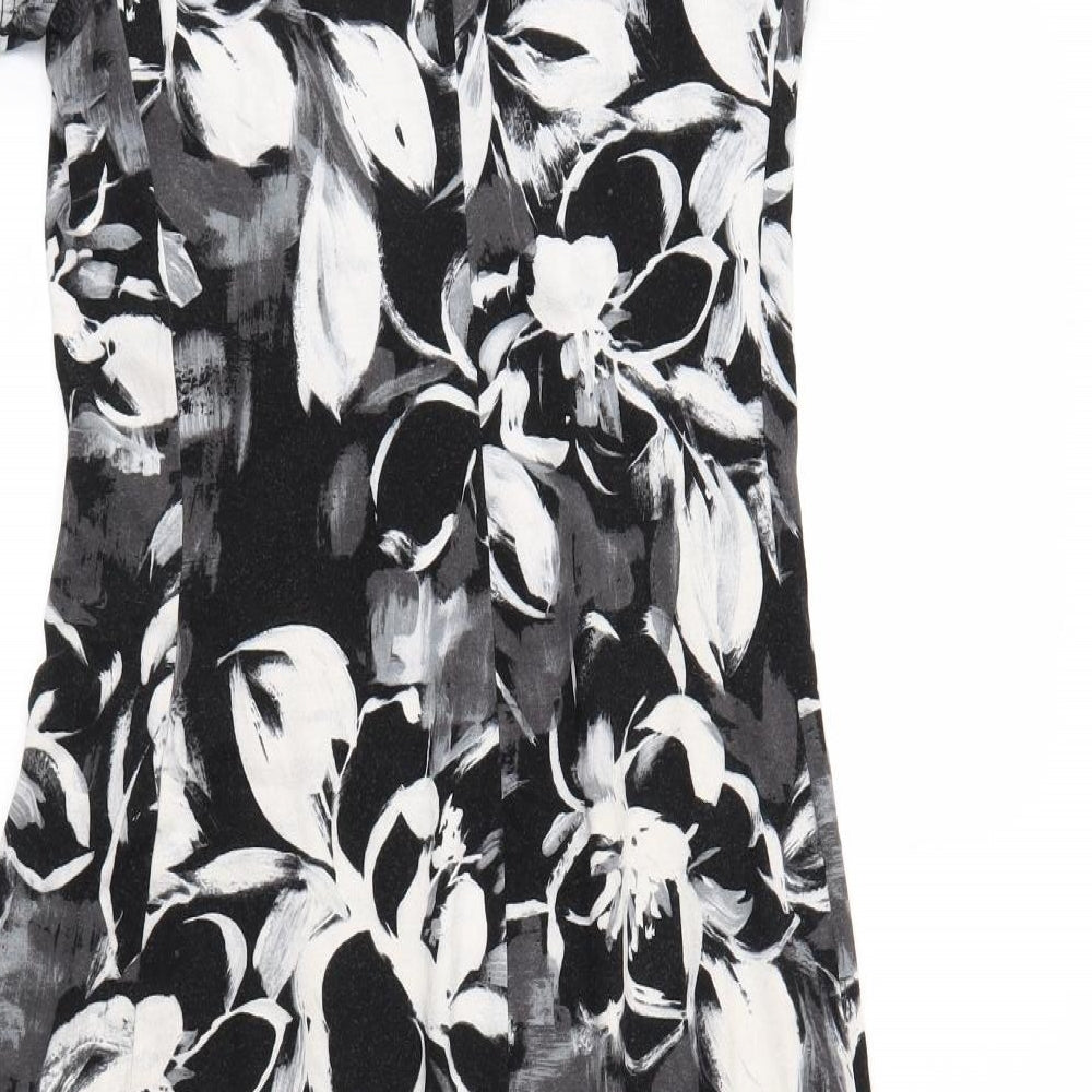 Preworn Womens Grey Floral Sheath Size 12