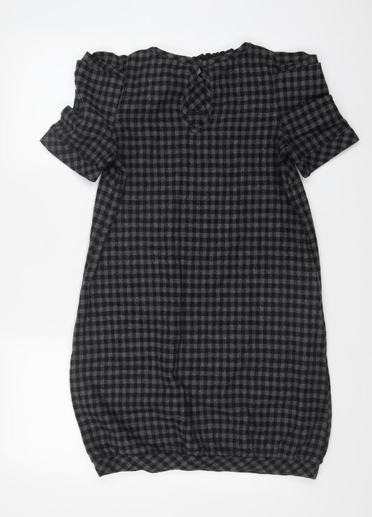 Preworn Womens Black Check A-Line Size 8