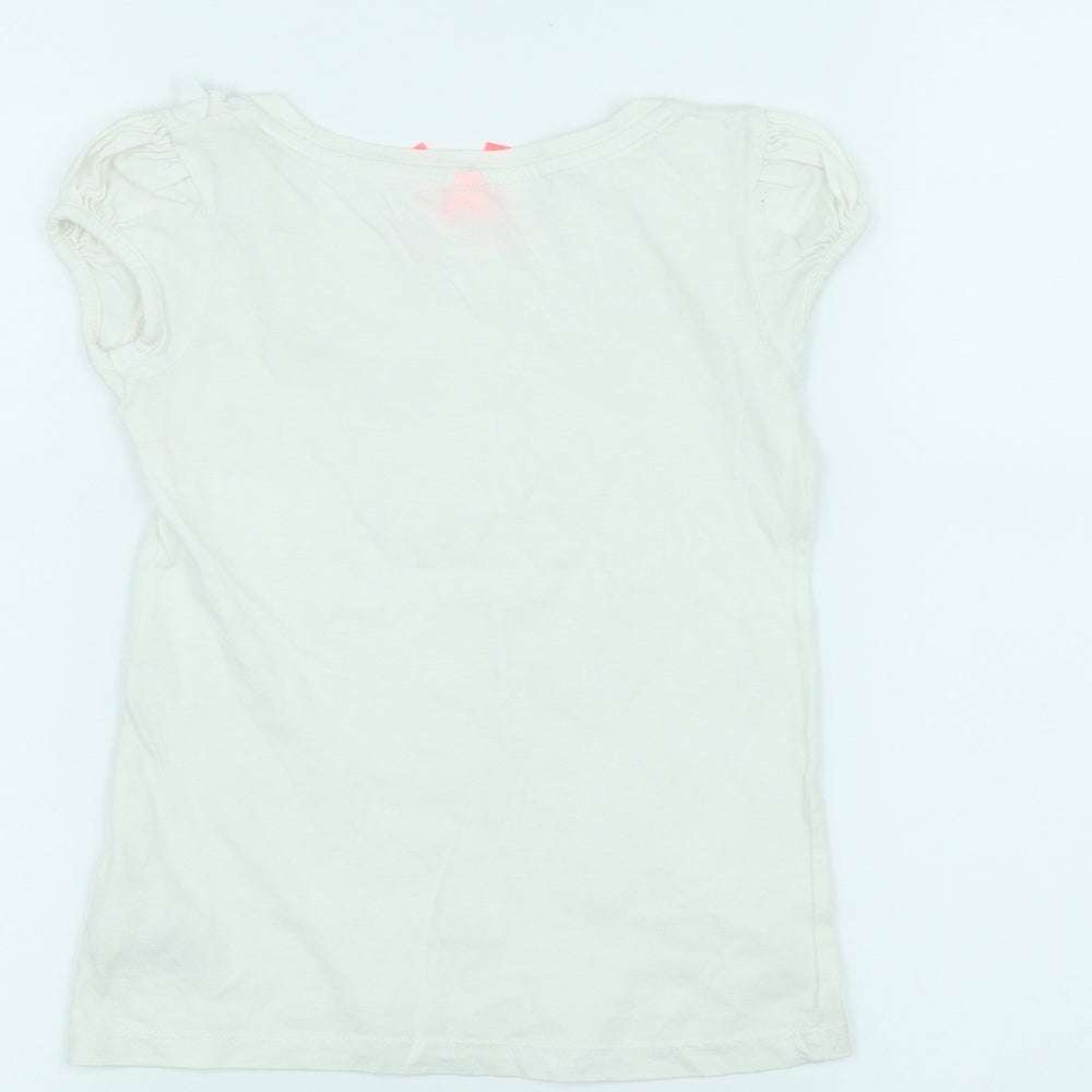 Next Girls White Basic T-Shirt Size 5 Years