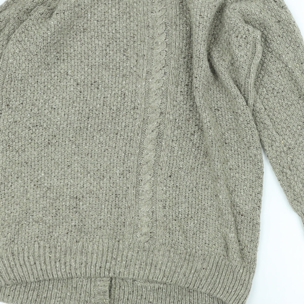 12 Womens Brown Knit Jacket Coatigan Size 12