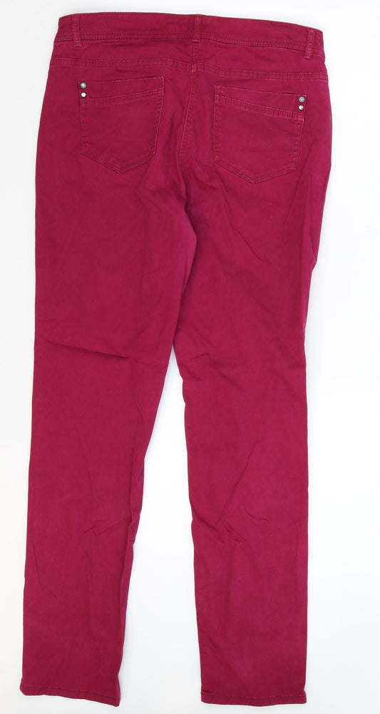 C&A Womens Pink  Denim Straight Jeans Size 32 in L30 in