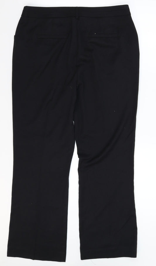 TU Womens Black Rayon Trousers Size 14 L28 in