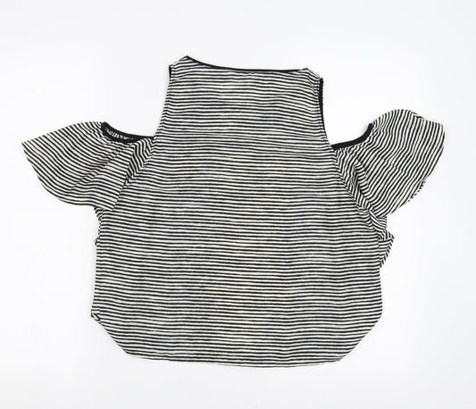 Womens UK Size L Zara Black Basic Blouse