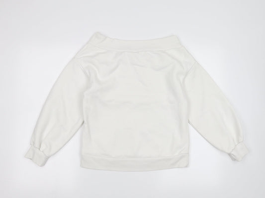 H&M Womens White Pullover Sweatshirt Size S