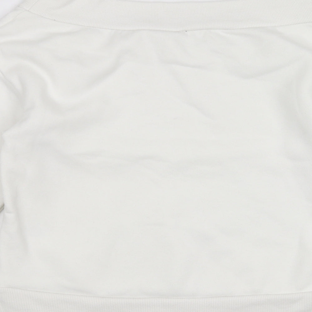 H&M Womens White Pullover Sweatshirt Size S