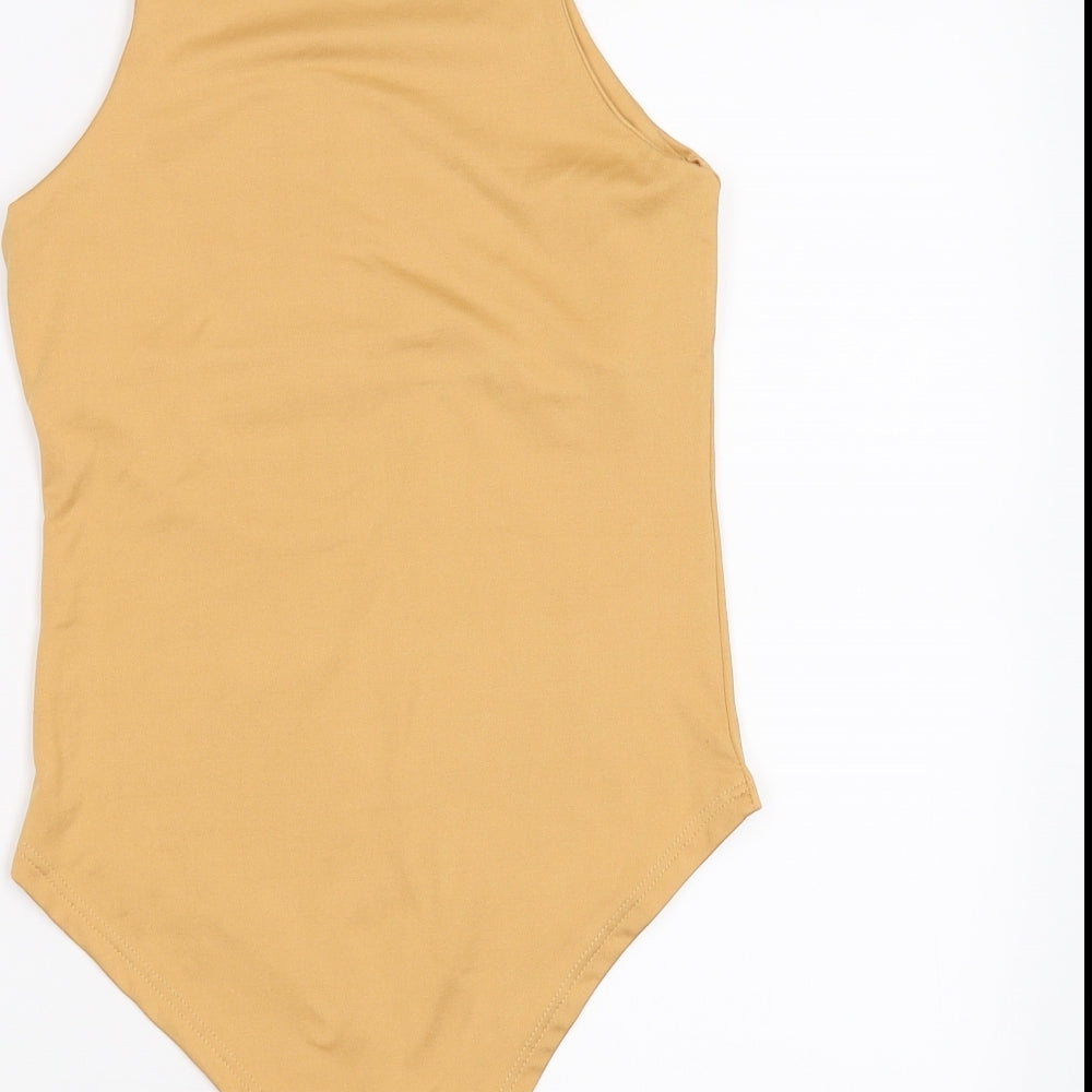 Trendyol Womens Gold Bodysuit One-Piece Size S