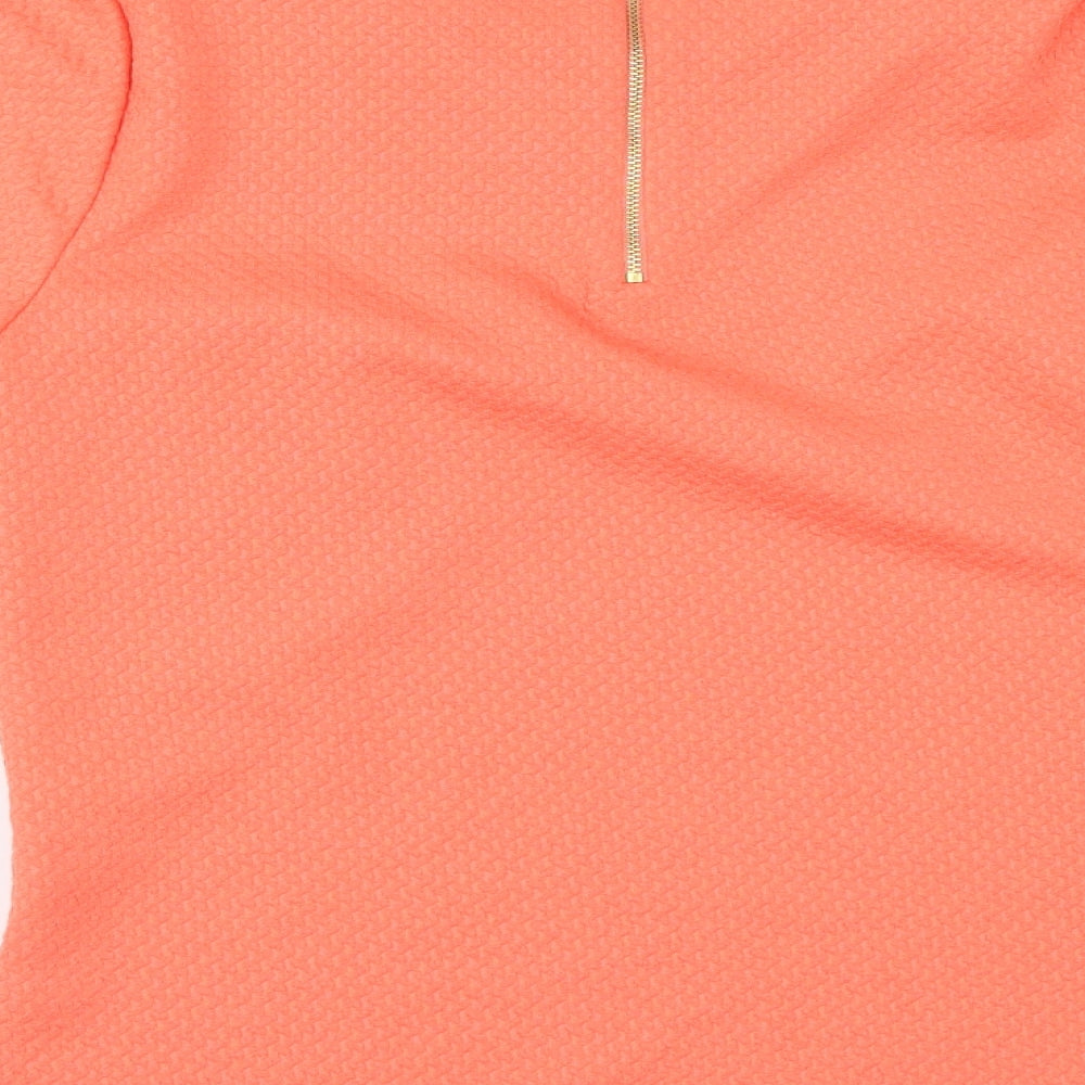 Womens UK Size 12 Marks and Spencer Orange Basic T-Shirt