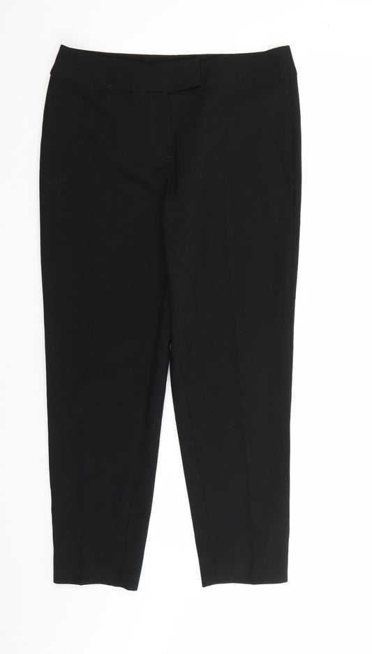 Womens UK Size 10 George Regular Fit Dress Pants Black Trousers