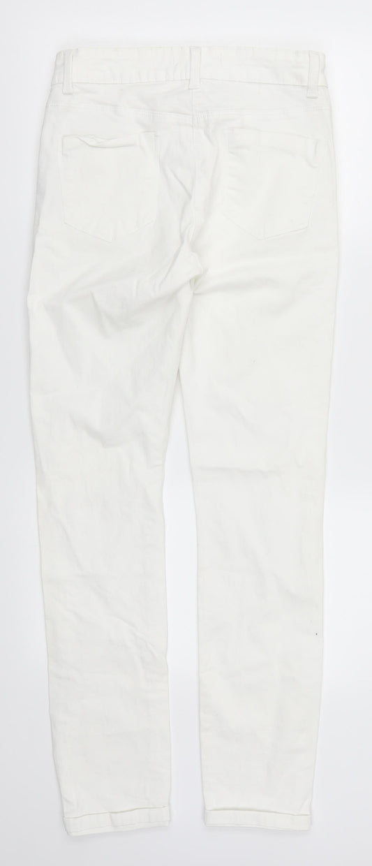 Womens UK Size 10 Papaya Regular Fit Skinny White Jeans
