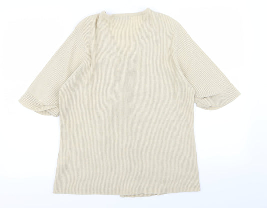 BM Womens Beige Cardigan Jumper Size L