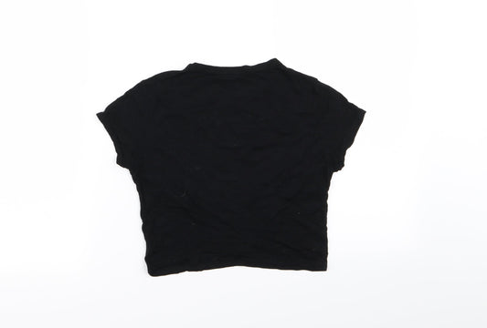 Womens UK Size 8 PLT Black Basic T-Shirt