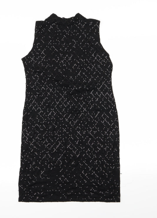 Preworn Womens Black Pencil Dress Size 12 - Sequins all over
