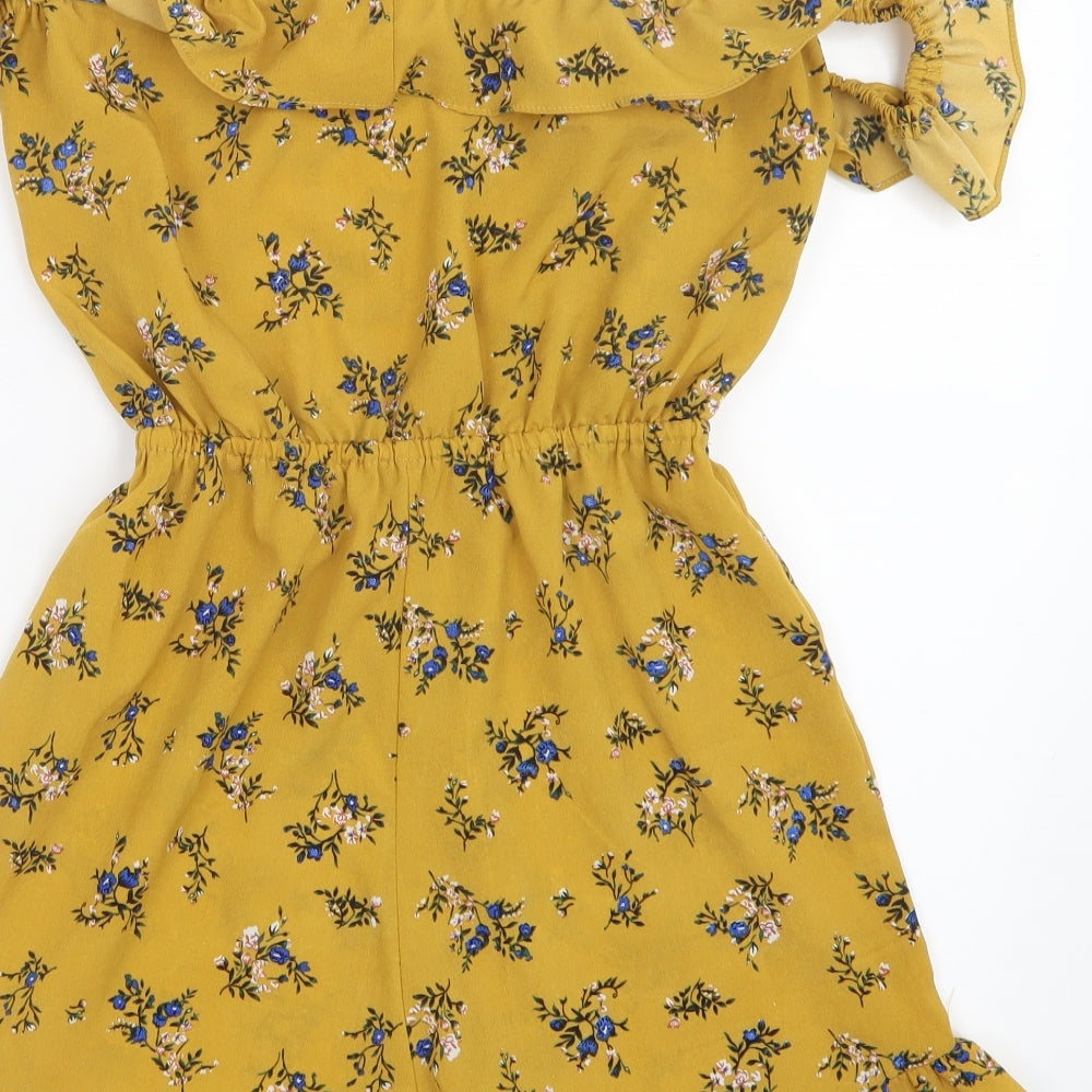 Womens UK Size S Preworn One-Piece Yellow Playsuit