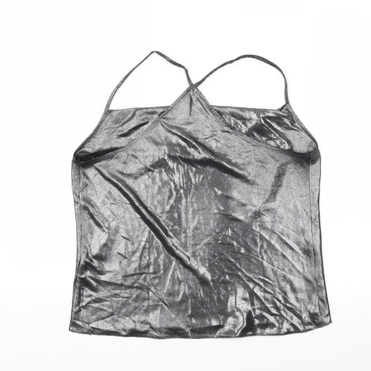 Miss Selfridge Womens Grey Basic Blouse Size 10