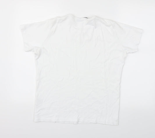 Isle Womens White Basic T-Shirt Size M