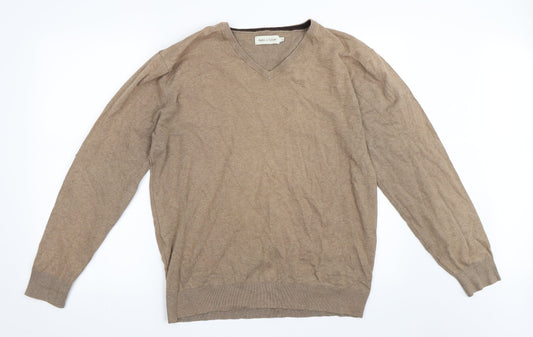 Mens UK Size L Aspen & Court Beige Pullover Jumper