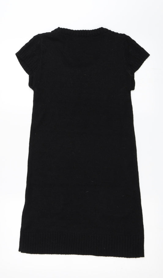 QED London Womens Black Jumper Dress Size S