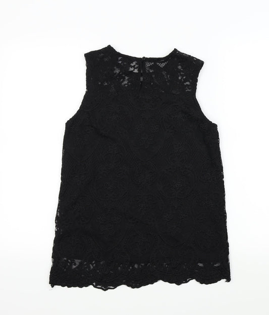 Womens UK Size 8 Dorothy Perkins Black Basic Blouse