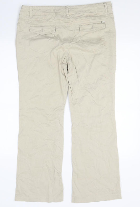 Womens UK Size 14 Marks and Spencer Regular Fit Beige Trousers