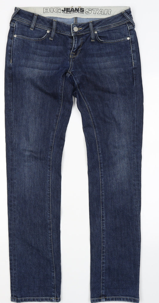 Womens UK Size 29 in BIG STAR Regular Fit Skinny Blue Jeans