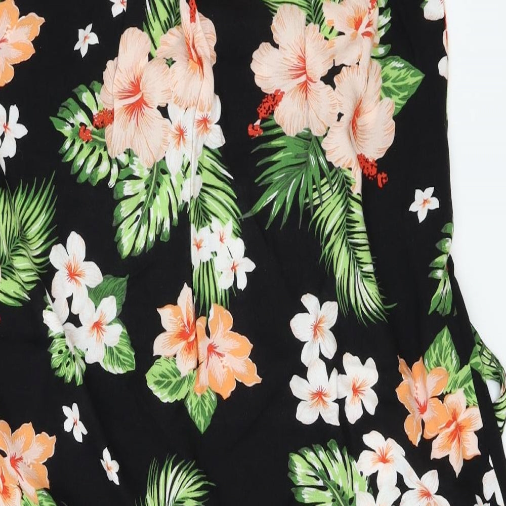 George  Womens Black Floral  A-Line Skirt Size 28 in