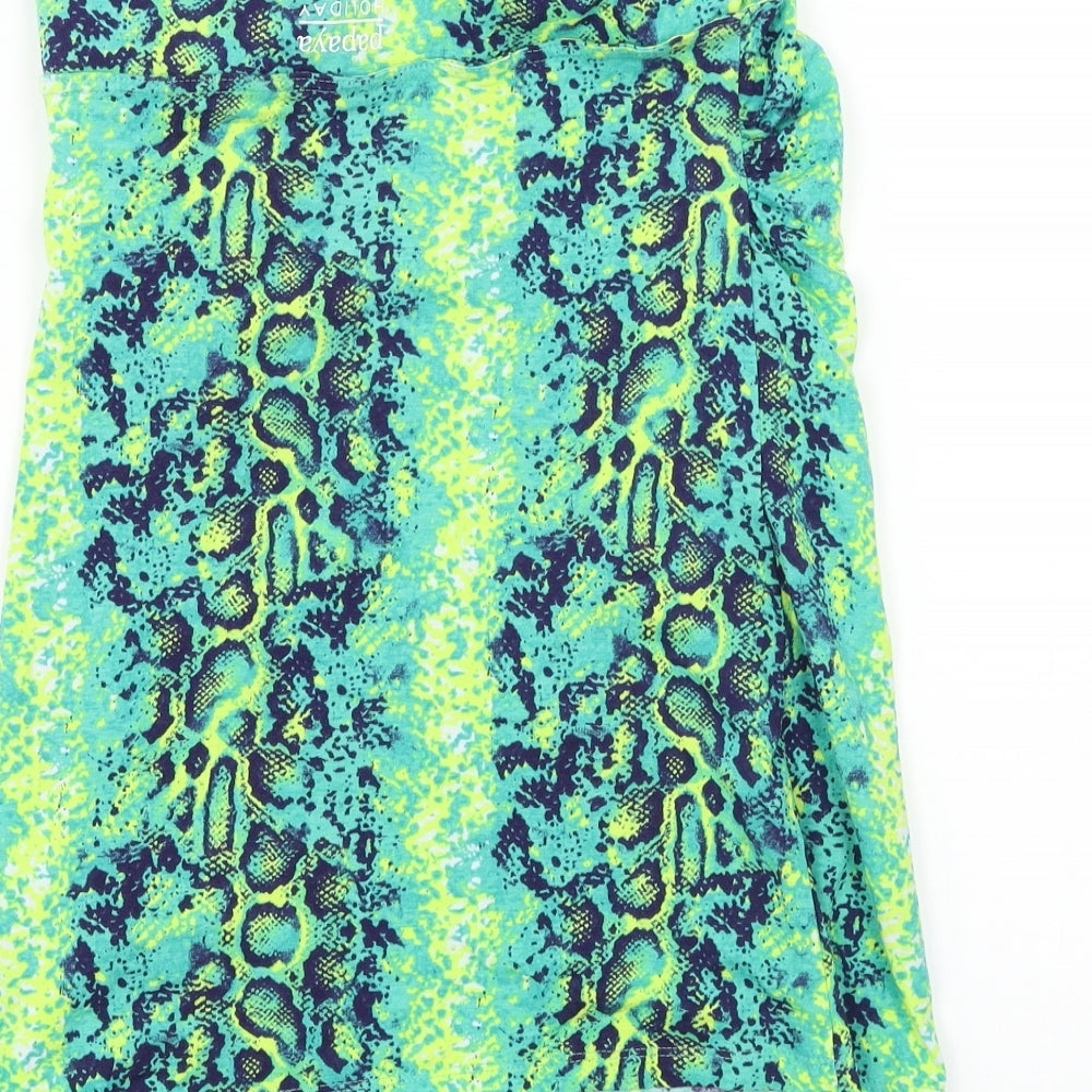 Matalan Womens Green Animal Print Bandage Skirt Size 14