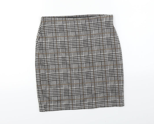 New Look Womens Grey Check Bandage Skirt Size 8