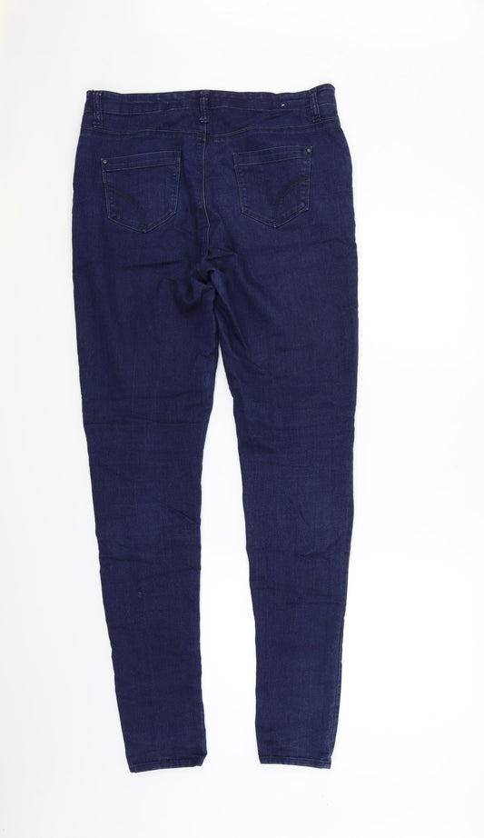 Womens UK Size 12 deniem & co Regular Fit Blue Trousers