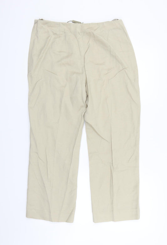 Womens UK Size 10 PLANET Regular Fit Beige Trousers