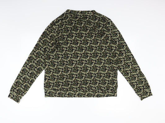QED London Womens Green Geometric Pullover Jumper Size L - heart jewels