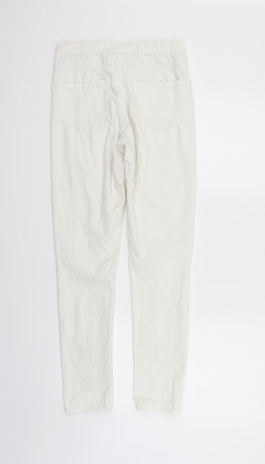 Womens UK Size 10 deniem & co Regular Fit White Trousers