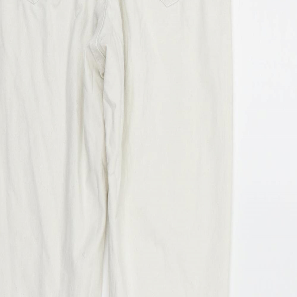 Womens UK Size 10 deniem & co Regular Fit White Trousers