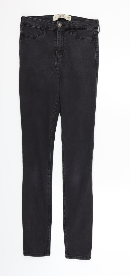 Womens UK Size S Hollister Regular Fit Straight Black Jeans